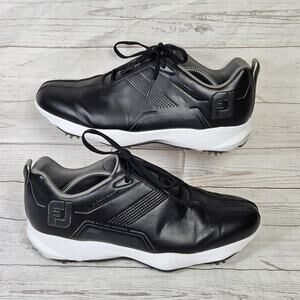 FootJoy Comfort Spiked Golf Shoes Mens 11.5 Black Synthetic Leather Athletic